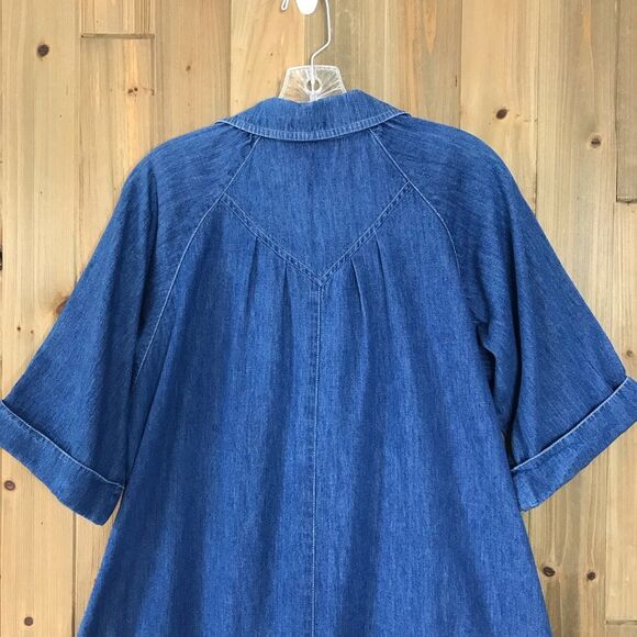 Vtg Willie of California Womens Denim Button Front A-line Dress Cotton Size 12 - Picture 7 of 16